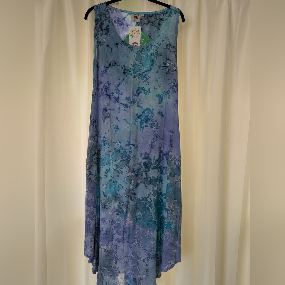 Bali Blue and Purple Tie-Dye Dress